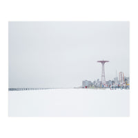 Amusement park in the winter seascape (Print Only)