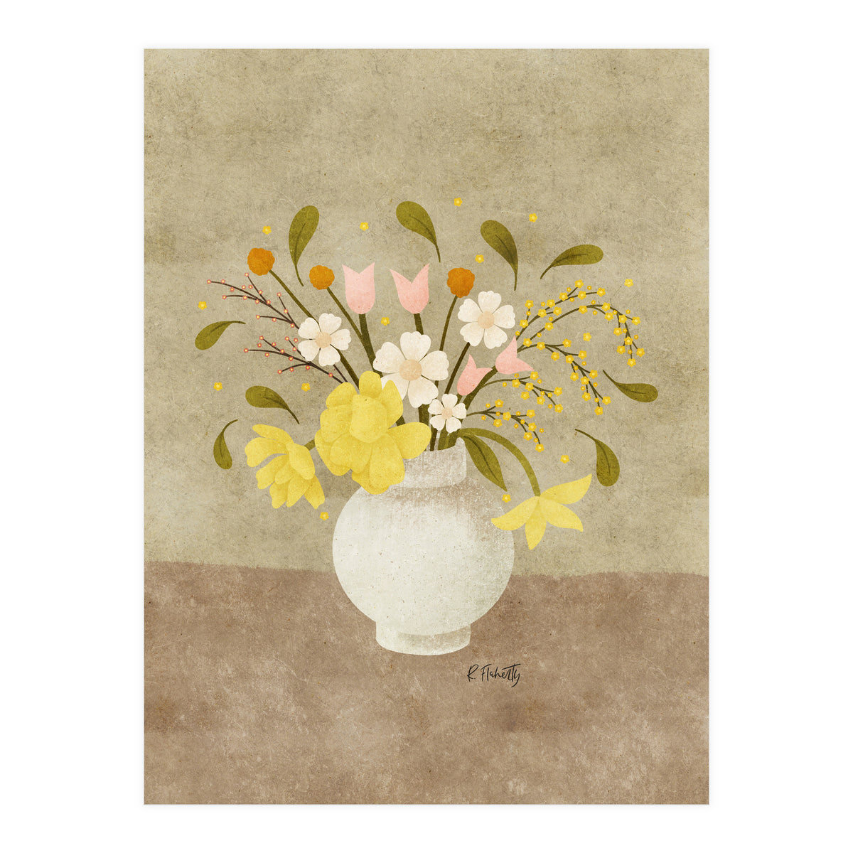 Spring Vase Of Tulips (Print Only)