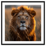 Majestic Lion Face In Golden Hour Sunlight thumbnail