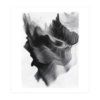 Abstract Black And White Wavy Lines Forming Organic Shapes (Print Only)