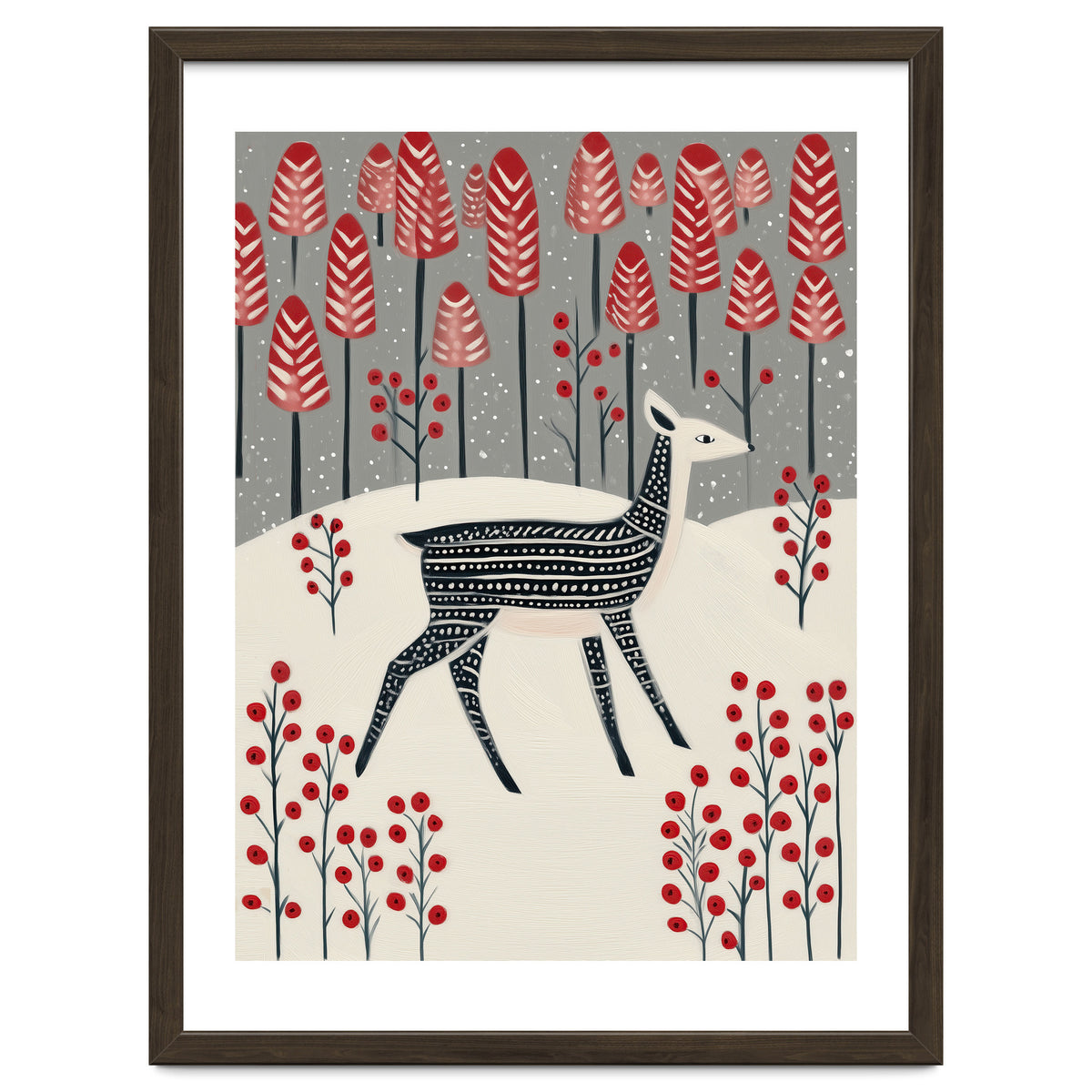 Fawn in a Winter Landscape