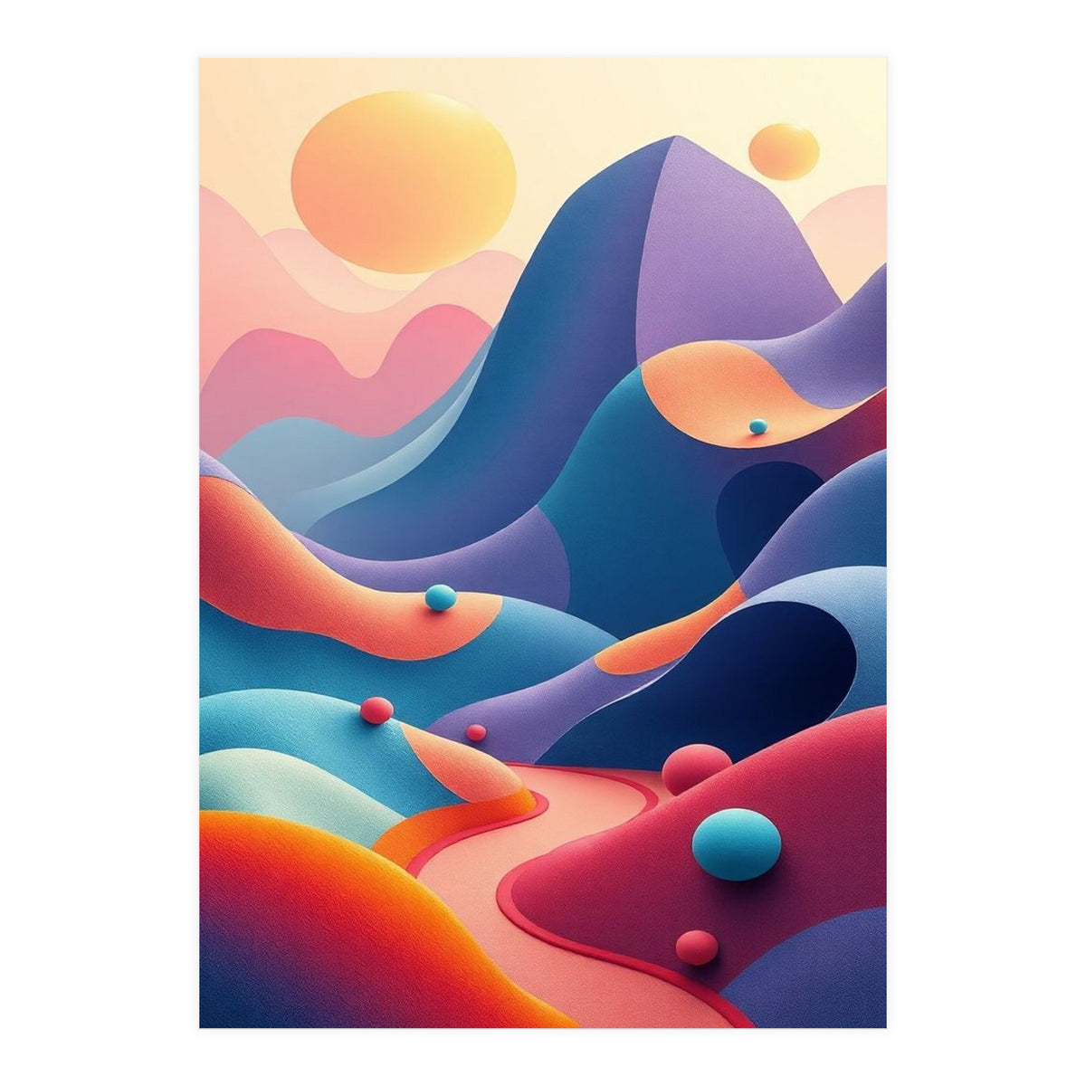 Colorful Surreal Dreamscape Digital Art (Print Only)