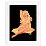 Pinup Girl Posing In Yellow Dress thumbnail