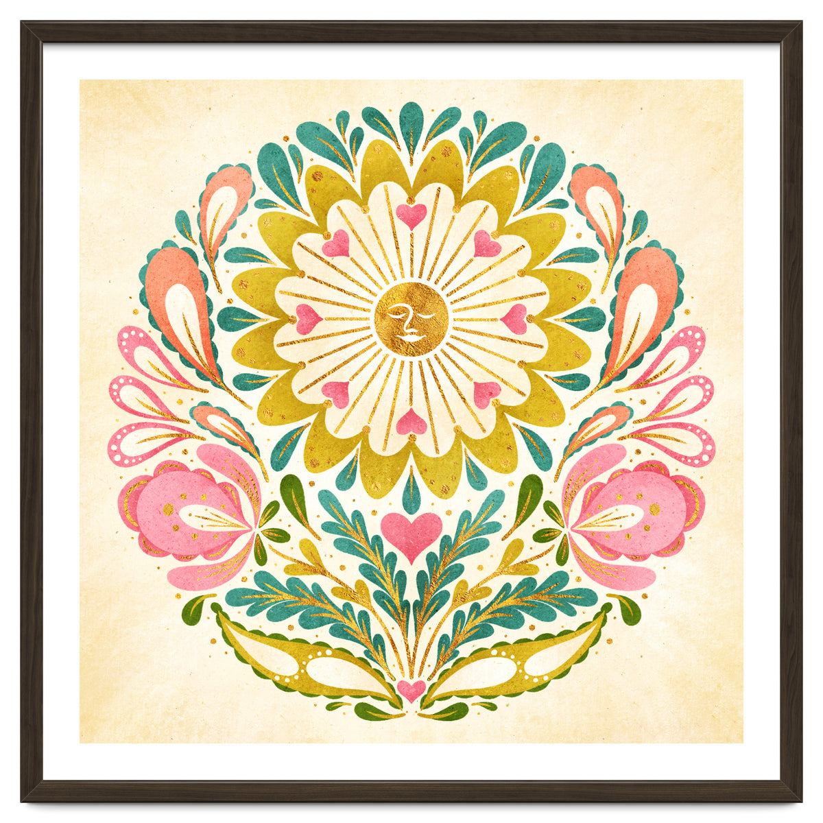 Solar Folk Art Mandala