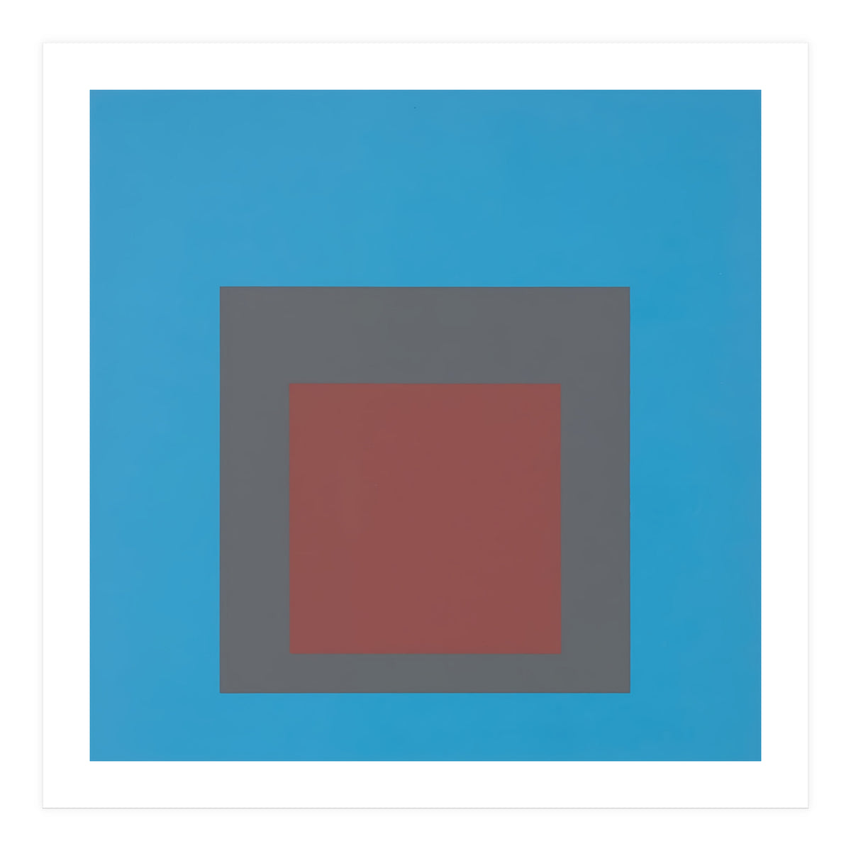 JOSEF ALBERS - HOMAGE TO THE SQUARE, BLUE, DARK RED  (Print Only)
