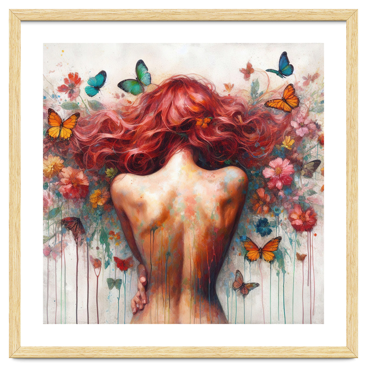 Wild Red Hair Butterfly Back
