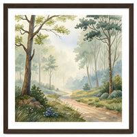 Atmospheric Forest Watercolor Painting