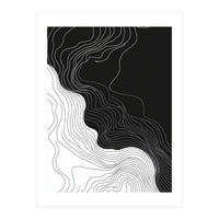 Abstract Black And White Wavy Lines Flowing  (Print Only)