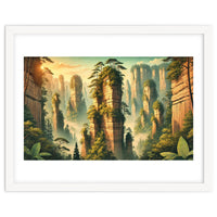 Vintage China, Zhangjiajie Stone Pillars Poster