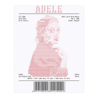 Receipt Art Adele Red (Print Only)