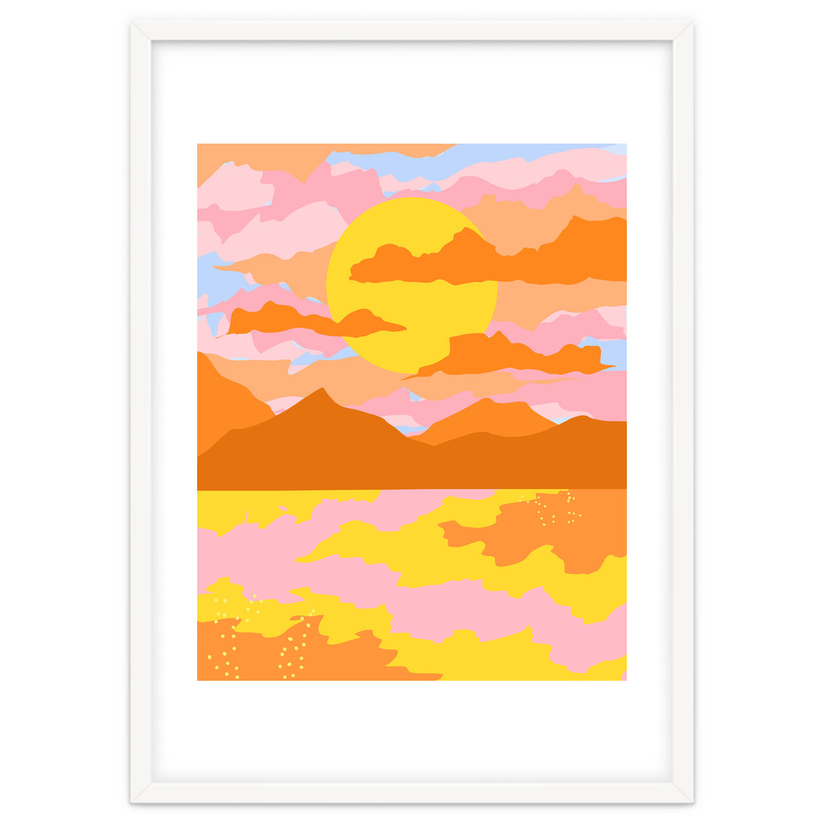 Colors Of The Sky, Sunset Sunrise Nature Landscape Illustration, Travel Adventure Bohemian Colorful