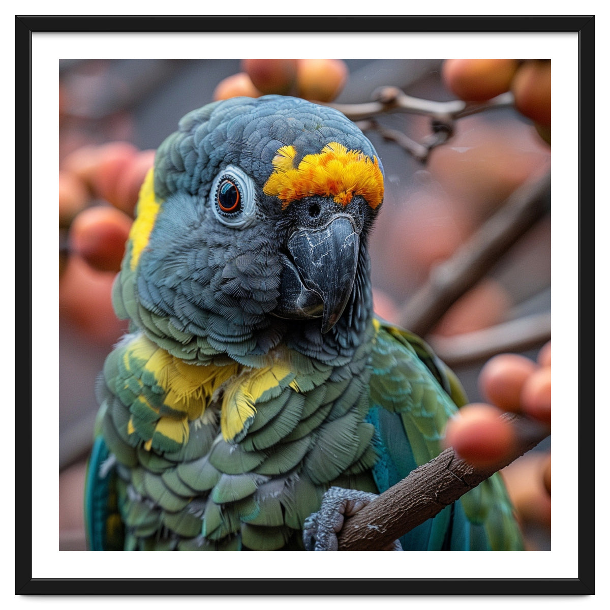 Yellow Headed Amazon Parrot Close Up Portrait
