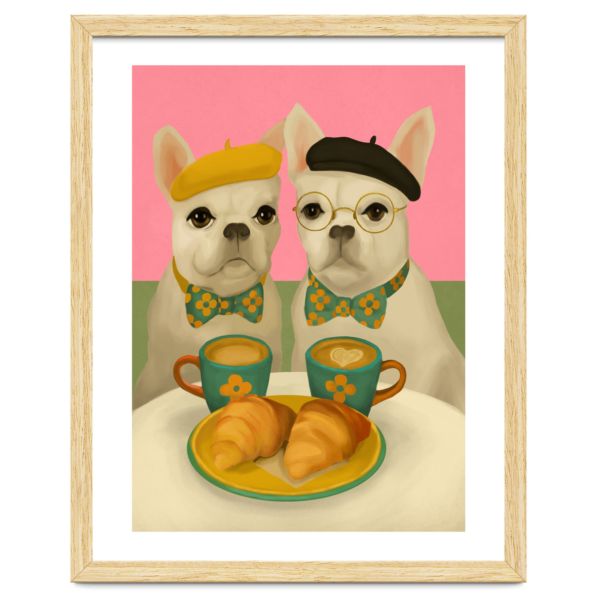 French Bulldogs At Breakfast Café