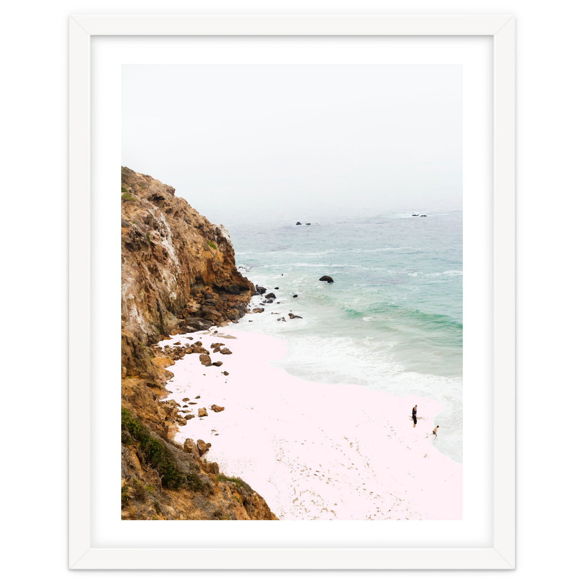 Pink Trails, Beach Tropical Travel Ocean Pastel Digital Art, Photography Sea Scenic Nature Landscape