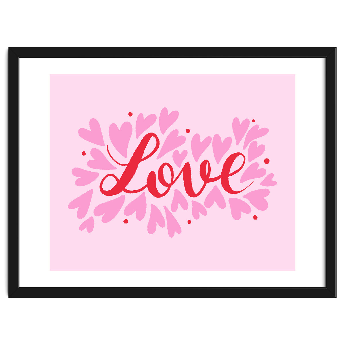 Love hearts - pink and red