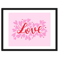 Love hearts - pink and red