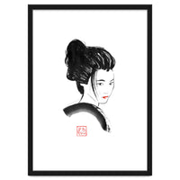 Geisha Face Red Lips
