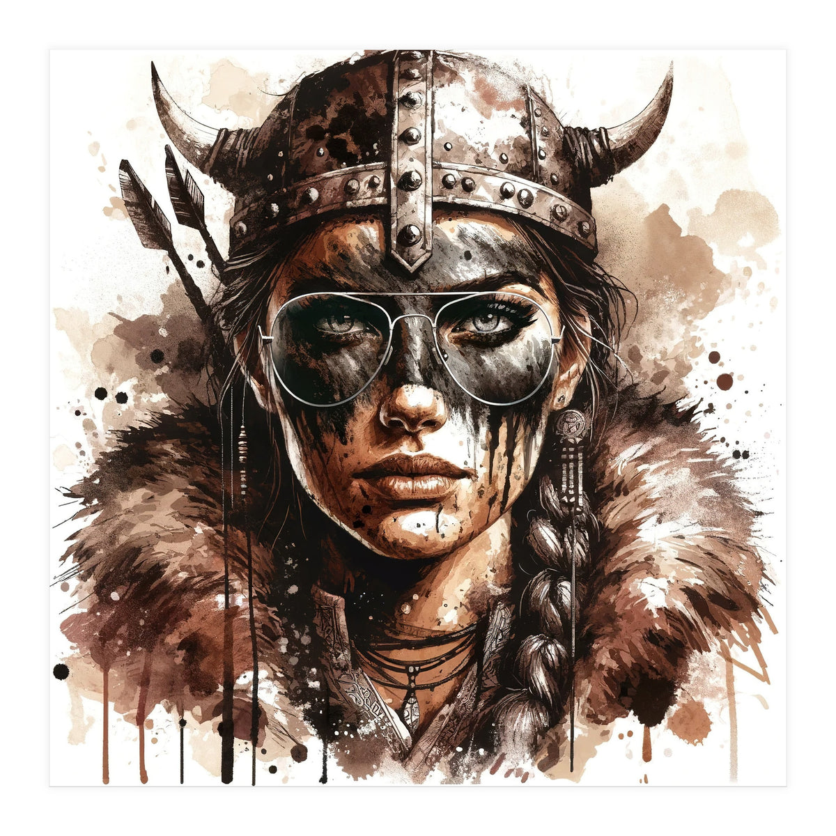 Modern Viking Woman Portrait (Print Only)