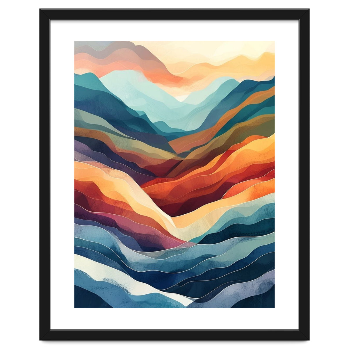 Abstract Ethereal Mountain Landscape