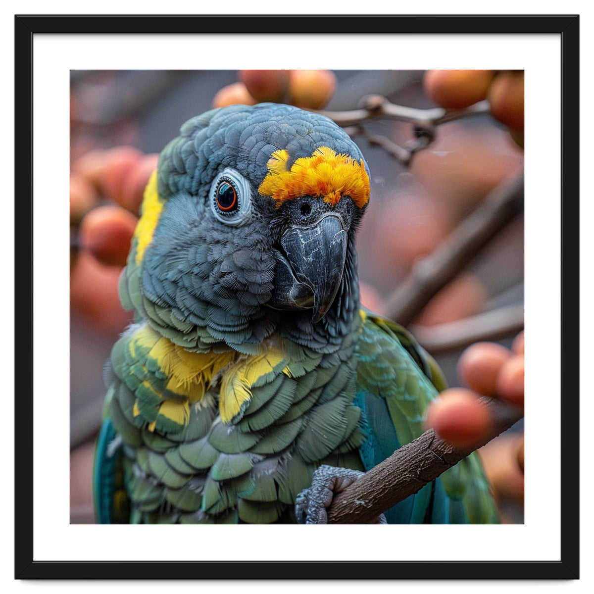 Yellow Headed Amazon Parrot Close Up Portrait
