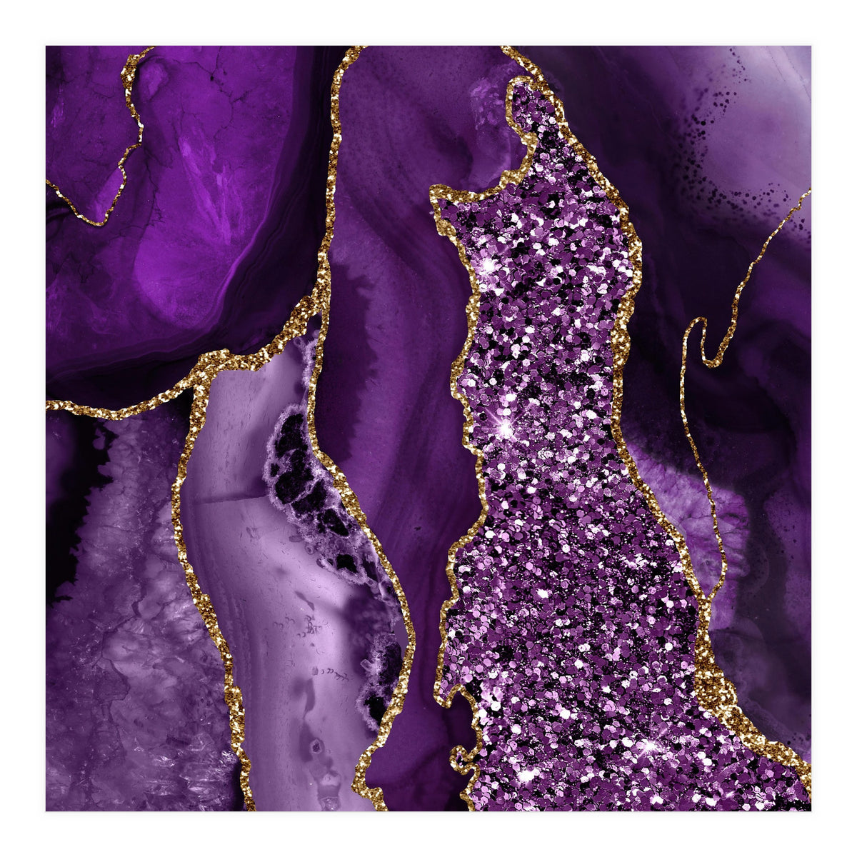 Agate Glitter Ocean Texture 04  (Print Only)