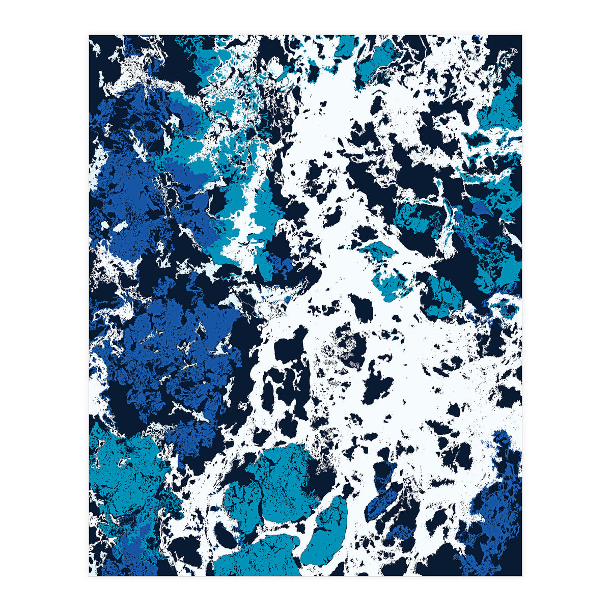 Liquid Patience, Abstract Ocean Sea Water Waves, Eclectic Scandinavian Texture Foam Neutral Nordic (Print Only)