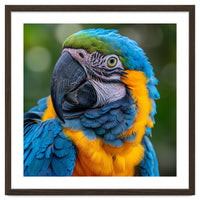 Close Up Blue And Yellow Macaw Parrot Face