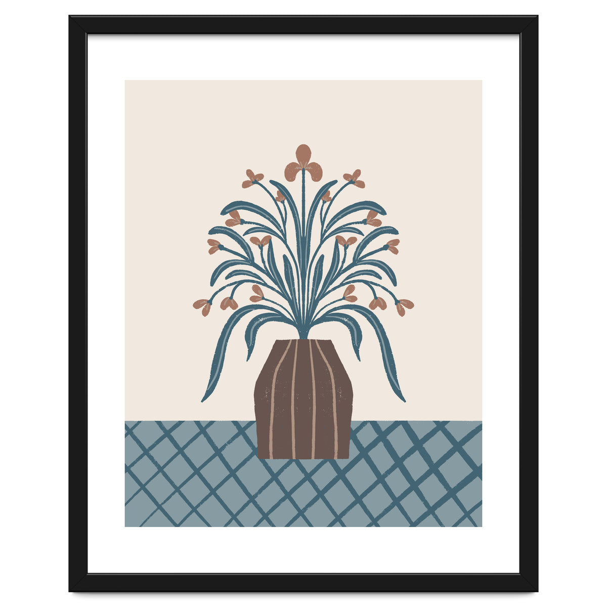 Earthy Modern Vase with Florals