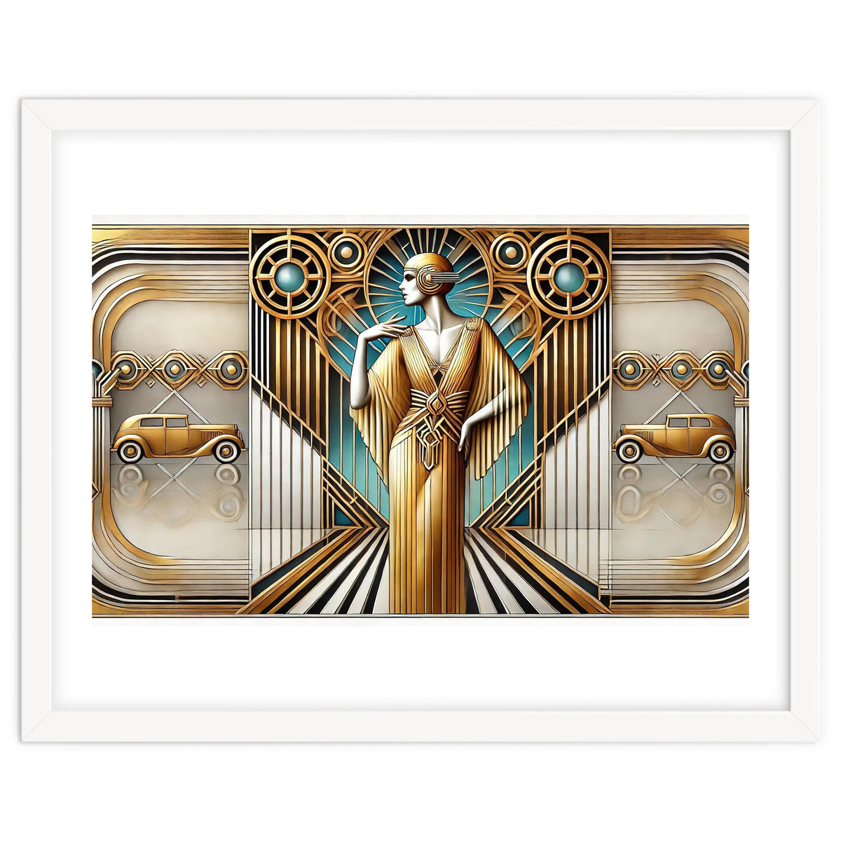 Gatsby Woman Art Deco Scene