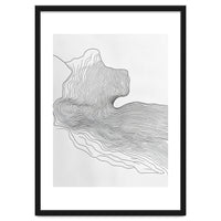 Abstract Black And White Organic Flowing Lines Pattern