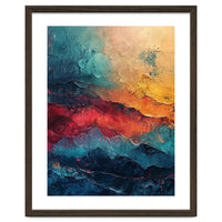 Abstract Textured Mountain Landscape