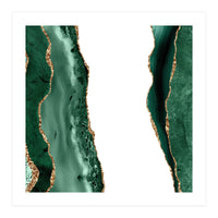 Emerald & Gold Agate Texture 14 (Print Only)