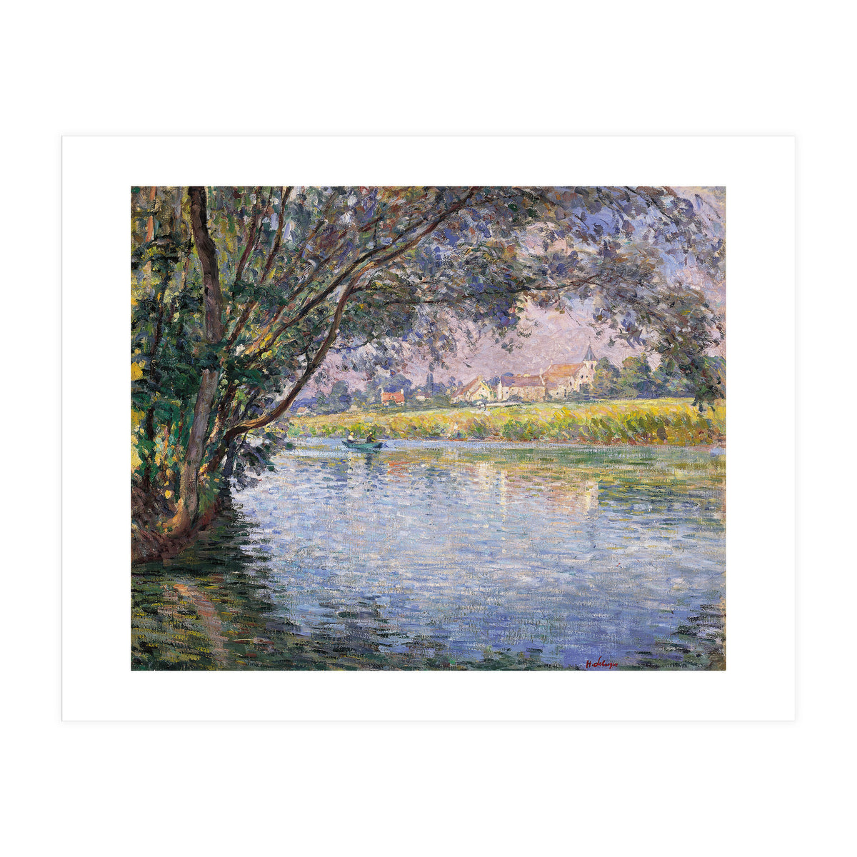 Henri Lebasque (Champigné, 1865-Le Cannet, 1937). Banks of the RIver Marne near Montévrain (ca. 1... (Print Only)