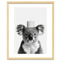 Koala, Toilet Paper Crown, Cute Animal Bathroom Art