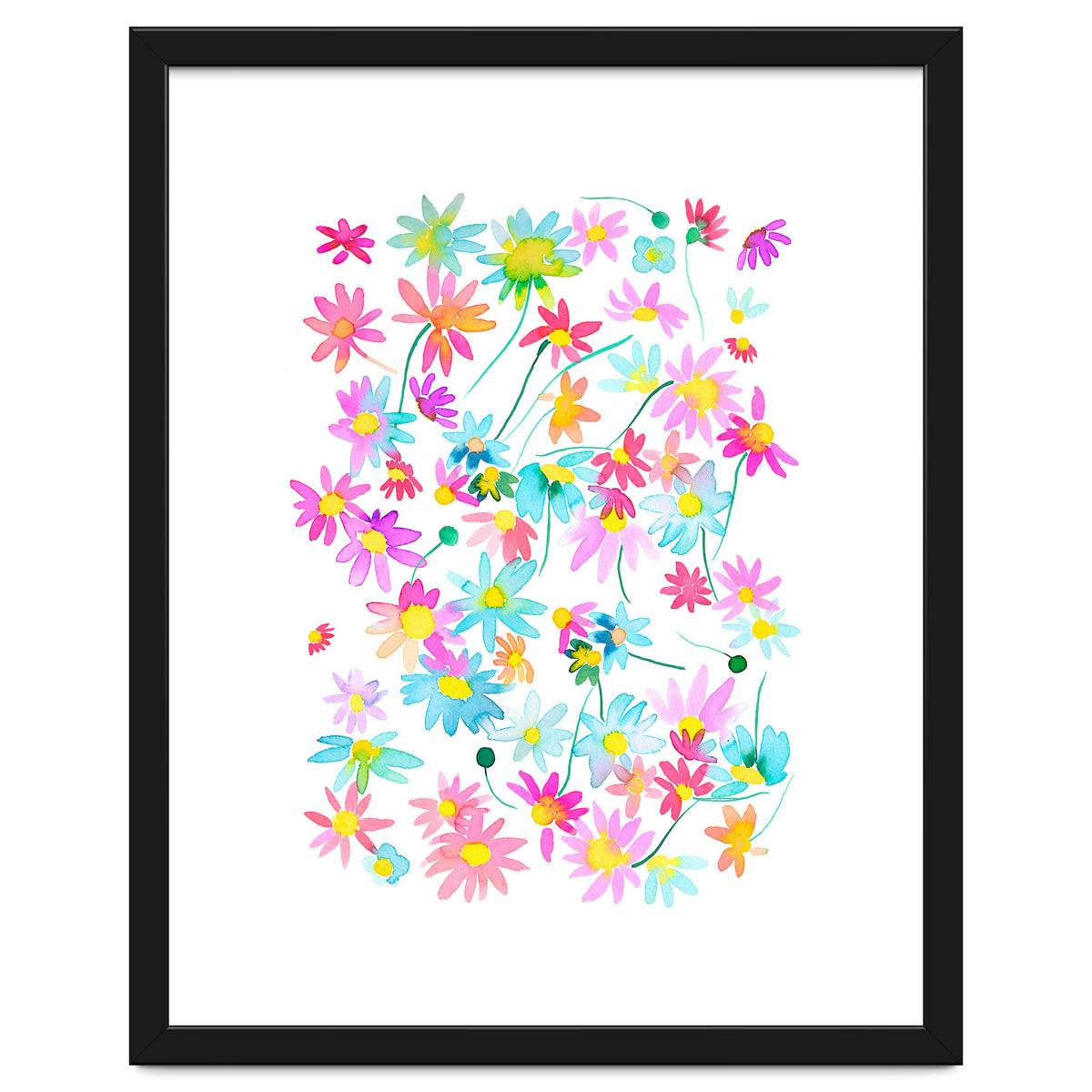 Daisies Spring Floral Pastel Watercolor