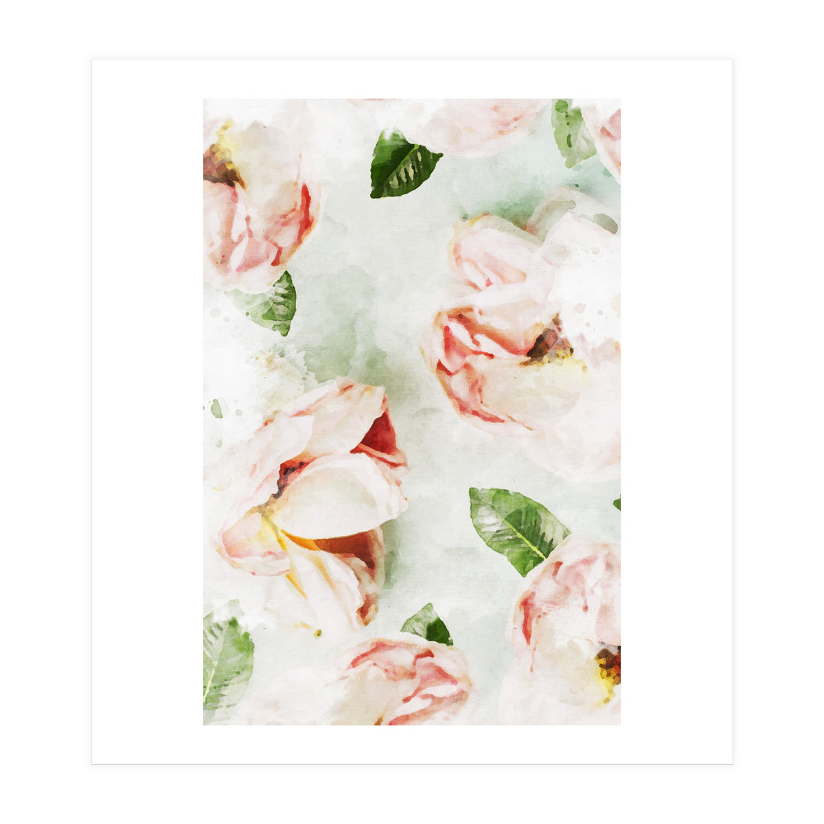 Roses & Foliage Watercolor (Print Only)