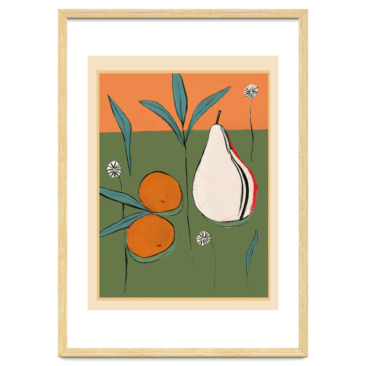 Abstract Pear And Orange Art