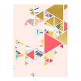 Gold Abstraction, Abstract Eclectic Colorful Geometrical, Blush Pastel Metallic Chic Graphic Design (Print Only) thumbnail