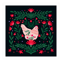 Blooming Chicken Green And Red (Print Only)