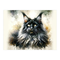 Majestic Long Haired Cat Portrait (Print Only)