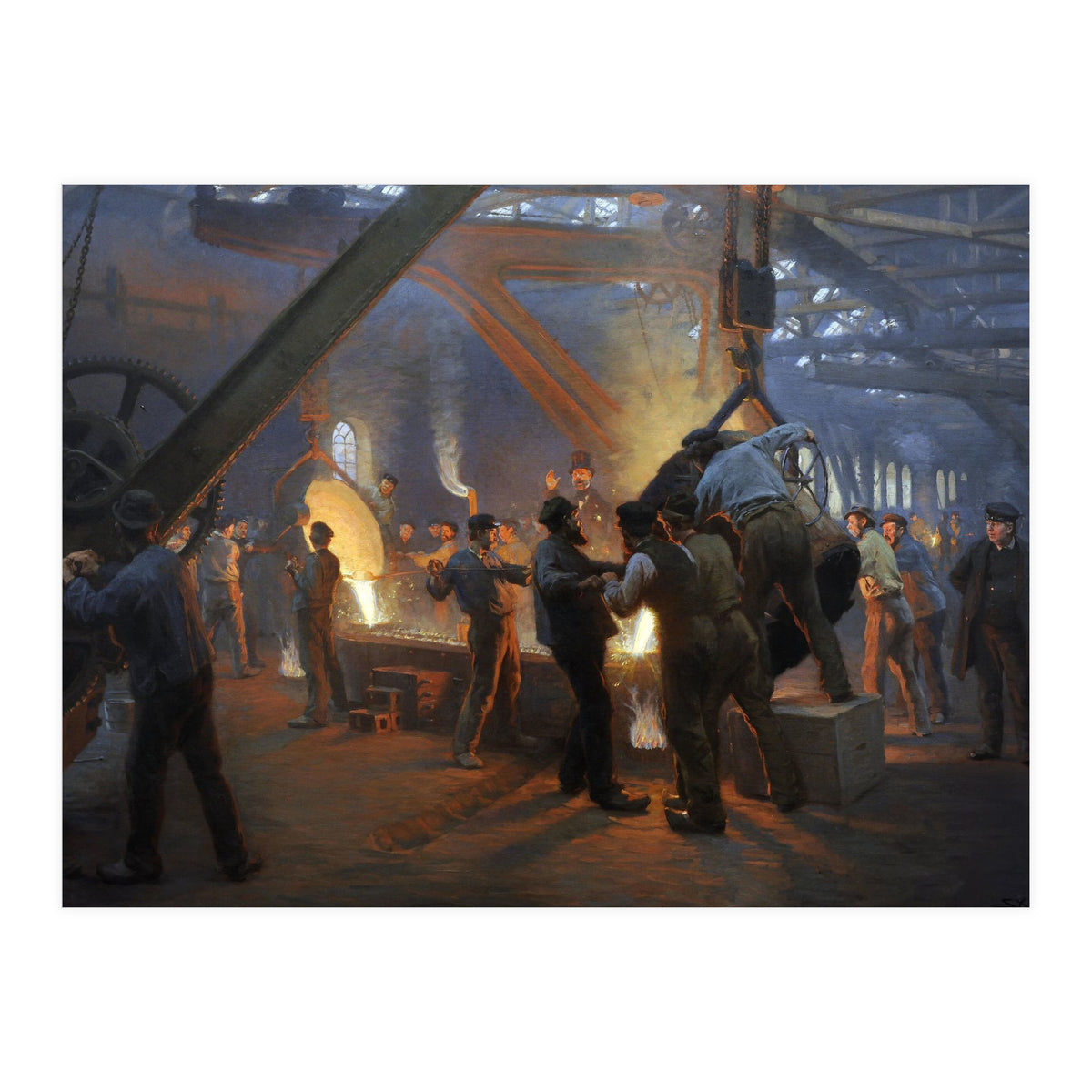 Peder Severin Kroyer (1851-1909). Danish painter. The Iron Foundry, Burmeister & Wain, 1885. (Print Only)