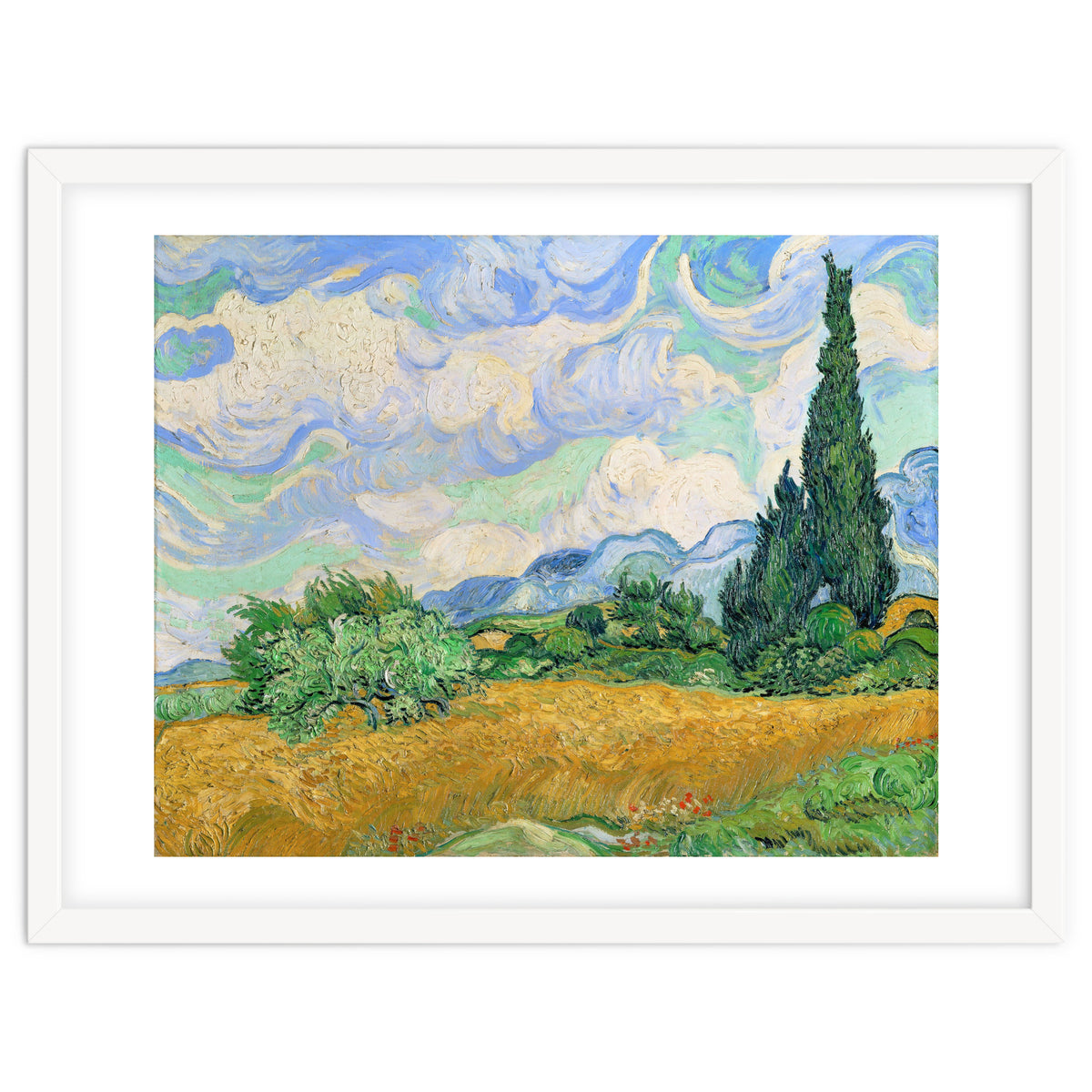 Wheat Field with Cypresses.