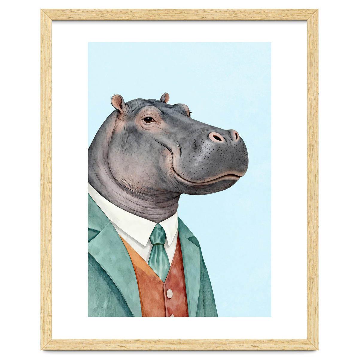 Hippopotamus in Suit