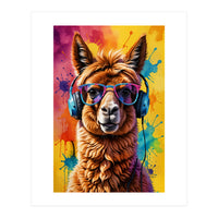 Lama In Headphones (Print Only)