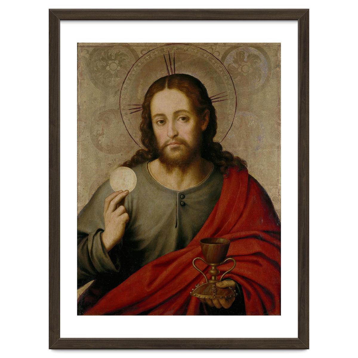 Juan de Juanes / 'The Saviour', 1545-1550, Spanish School, Oil on panel, 73 cm x 49 cm, P00845.