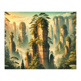 Vintage China, Zhangjiajie Stone Pillars Poster (Print Only) thumbnail