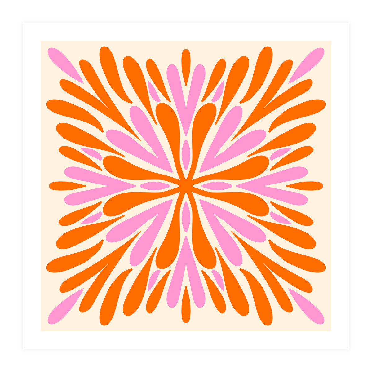 Symmetry Petals - pink and orange (Print Only)