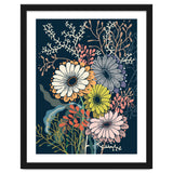 Springtime daisies dark blue thumbnail