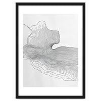 Abstract Black And White Organic Flowing Lines Pattern