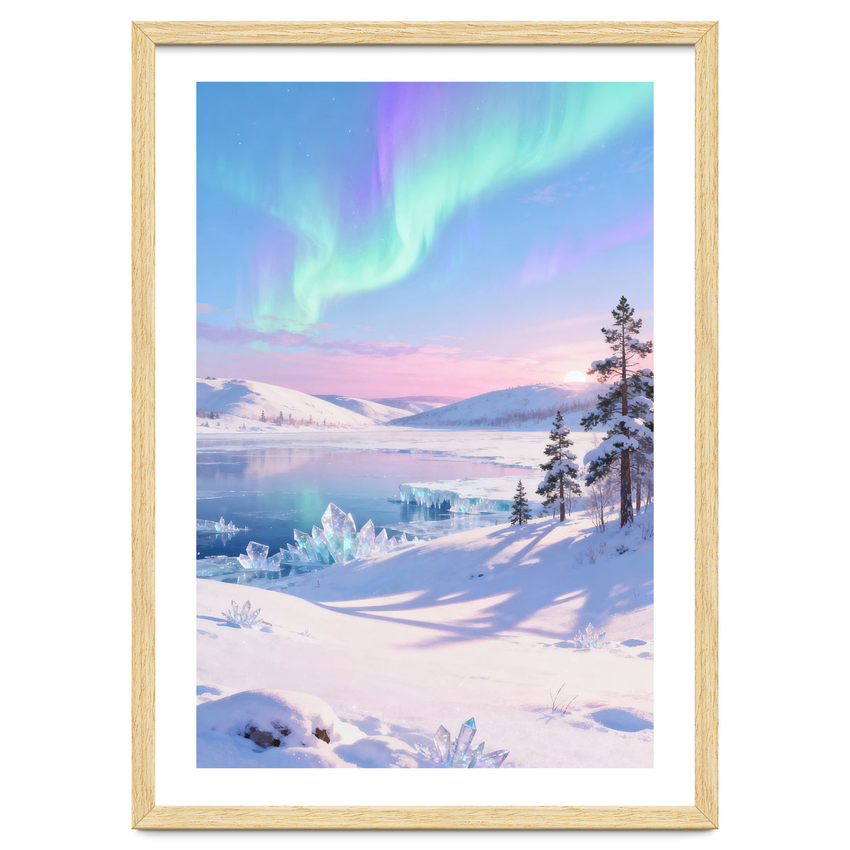 Northern Lights, Aurora Sky, Arctic Landscape, Aurora borealis, Snow Fall